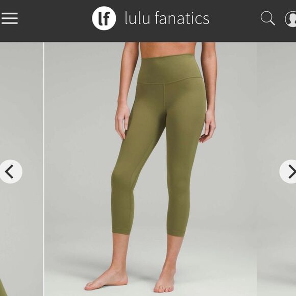 Lululemon Align High-Rise Crop 23" Sz 12 Bronze Green 1204 - Picture 1 of 6